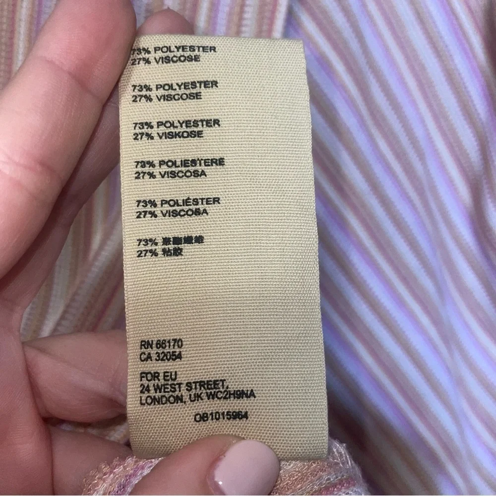 Free People Autumn Nights Open Back Top in Purple Combo Stripes Small